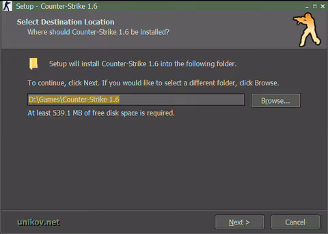 Choose CS 1.6 installation folder