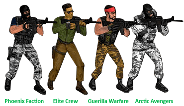 Skins of terrorists from CS 1.6